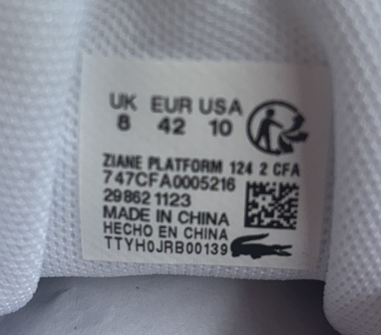 Lacoste Ziane Platform Trainers. UK size 8. RRP £90 image 4