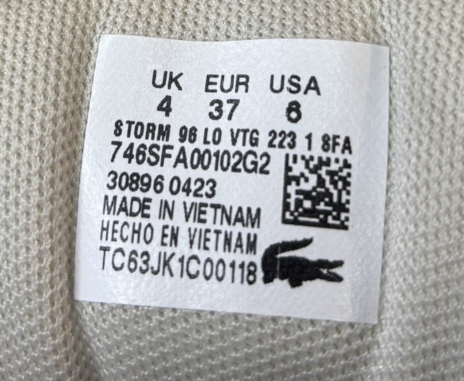 Lacoste storm 96 trainers. UK size 4. RRP £105 image 3